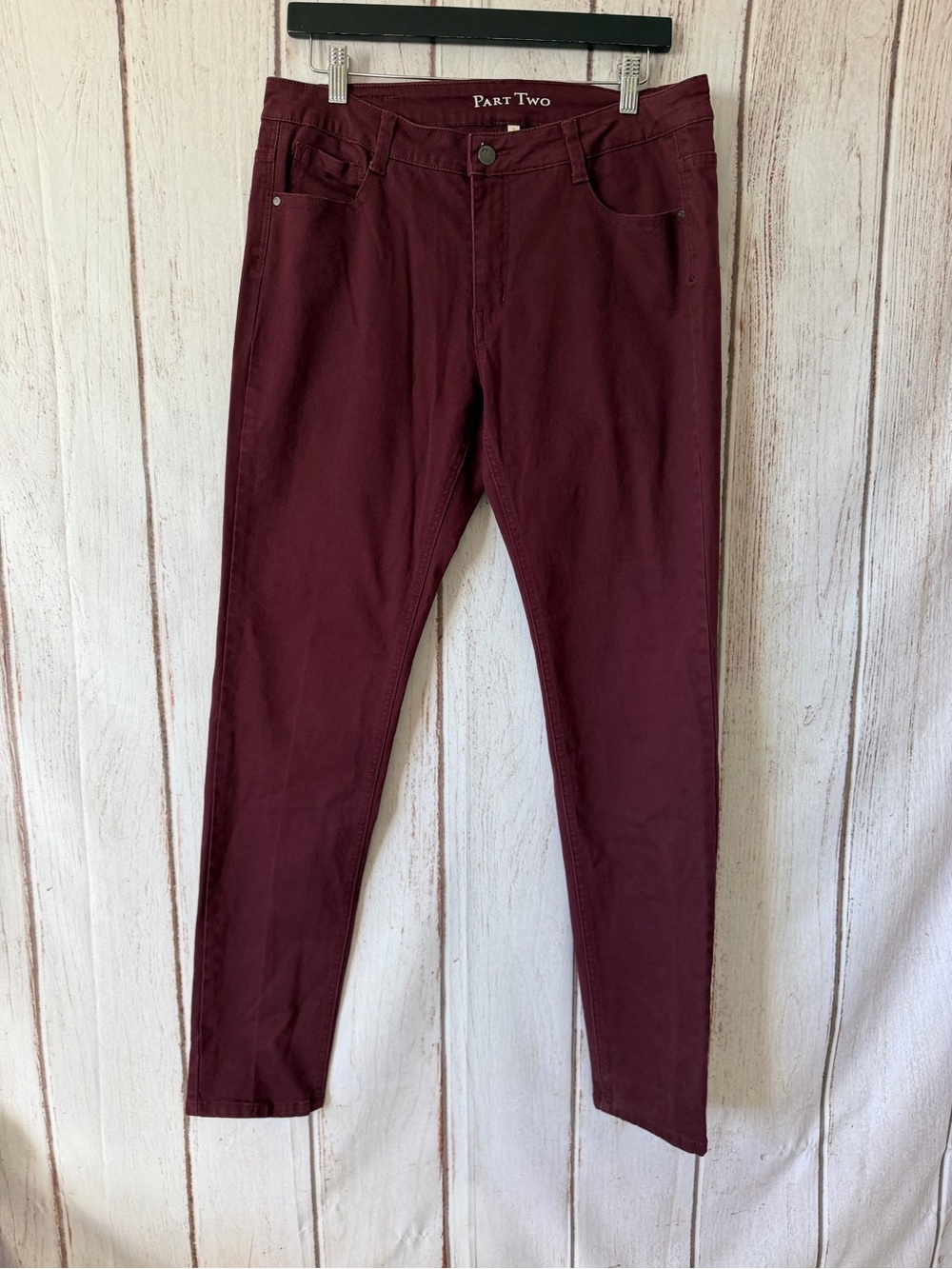 Part Two Skinny Jeans Size 42 EUR 16 UK Burgundy Red